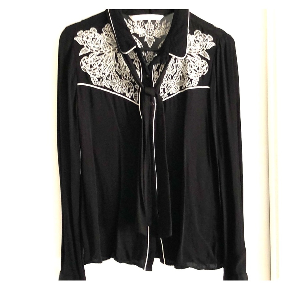 Western shirt with bow tie from Zara